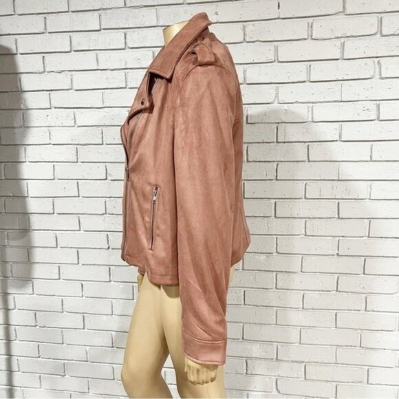 ASOS Pink Faux Suede Moto Jacket — Women’s Size 14 NWT - Picture 4 of 8